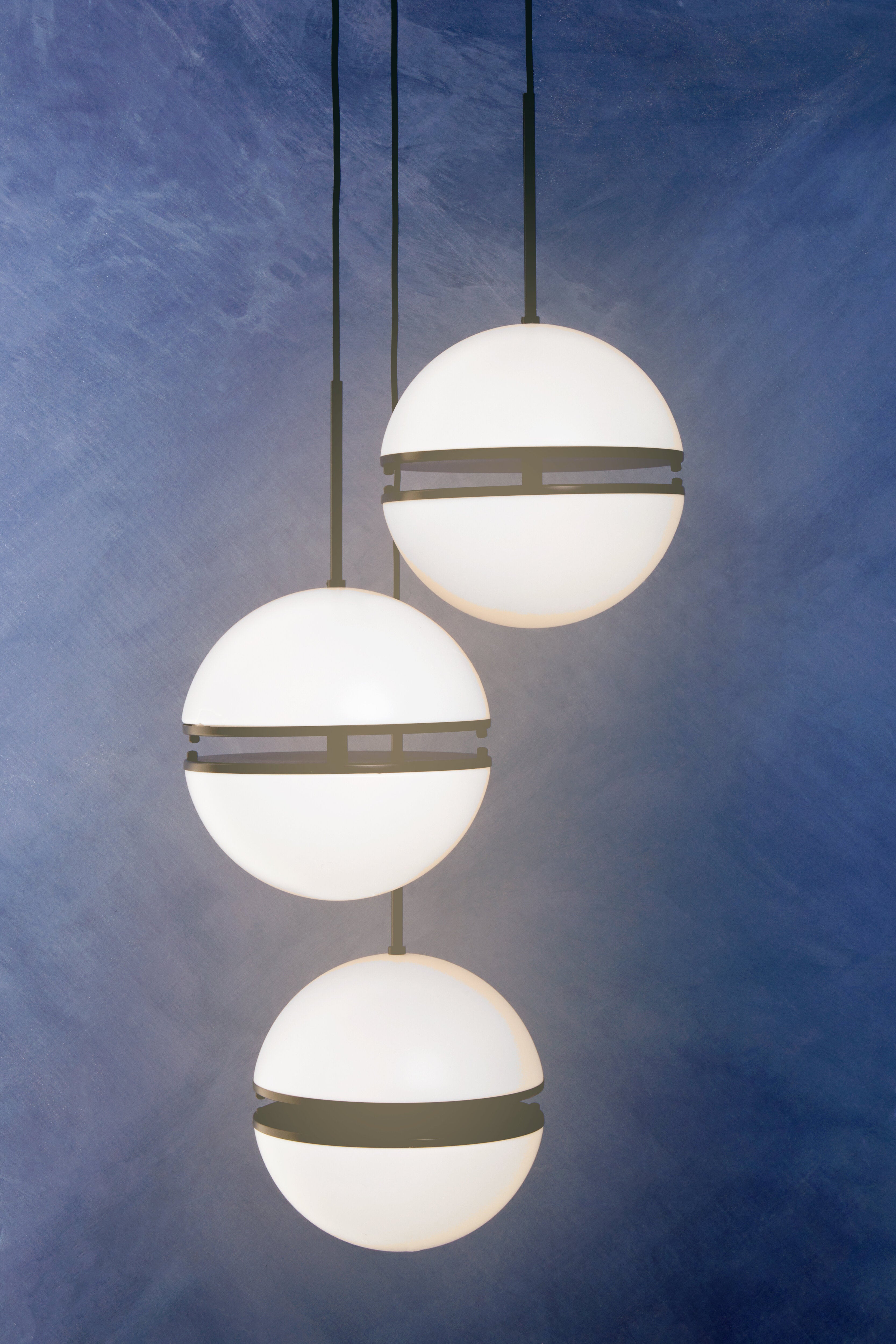 Abira Three Ball Matte Black Pendant Light